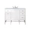 James Martin Vanities Addison 48in Single Vanity, Glossy White w/ 3 CM Carrara White Top E444-V48-GW-3CAR - alternate 1